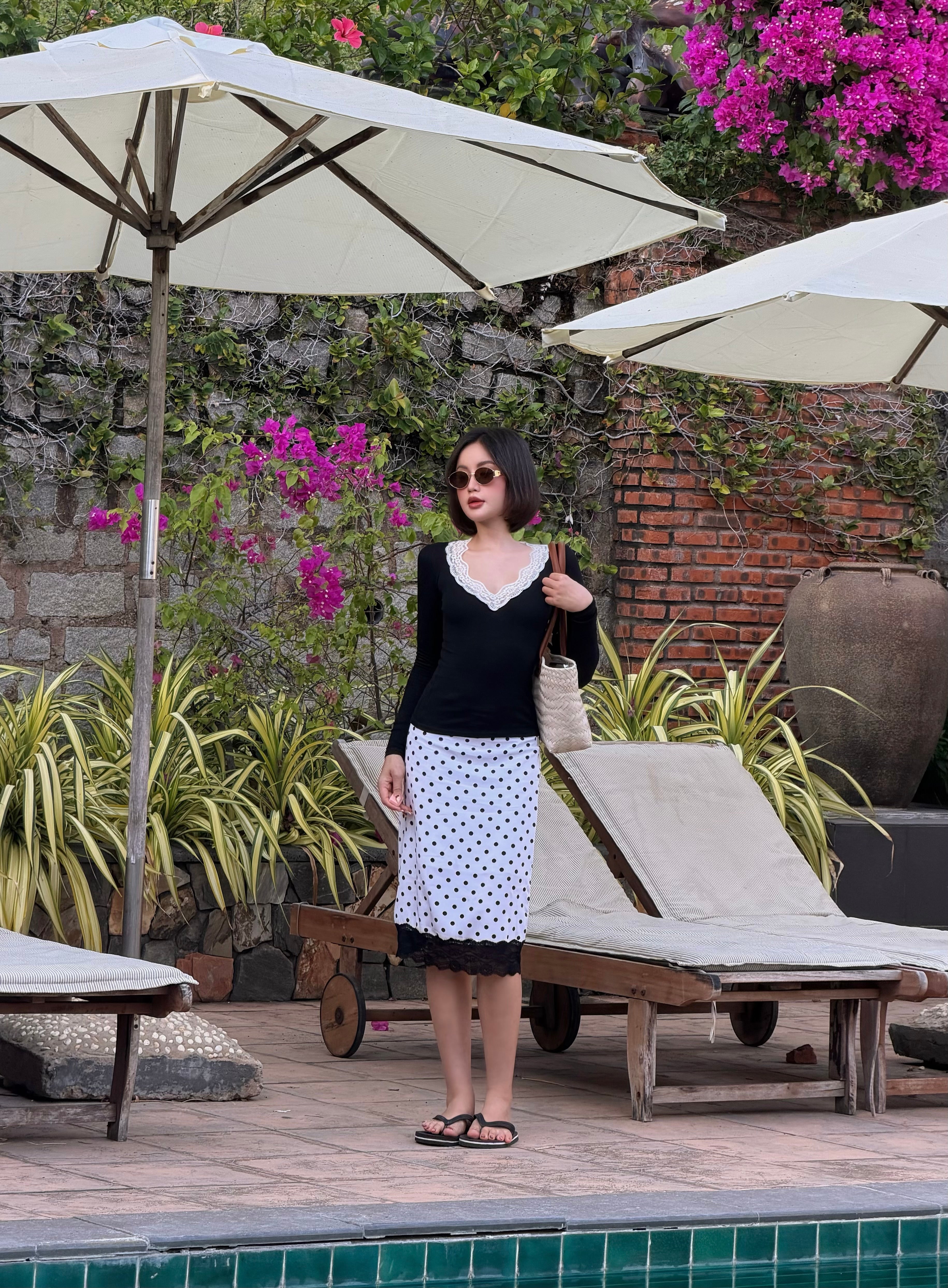 POLKA DREAM SKIRT - WHITE