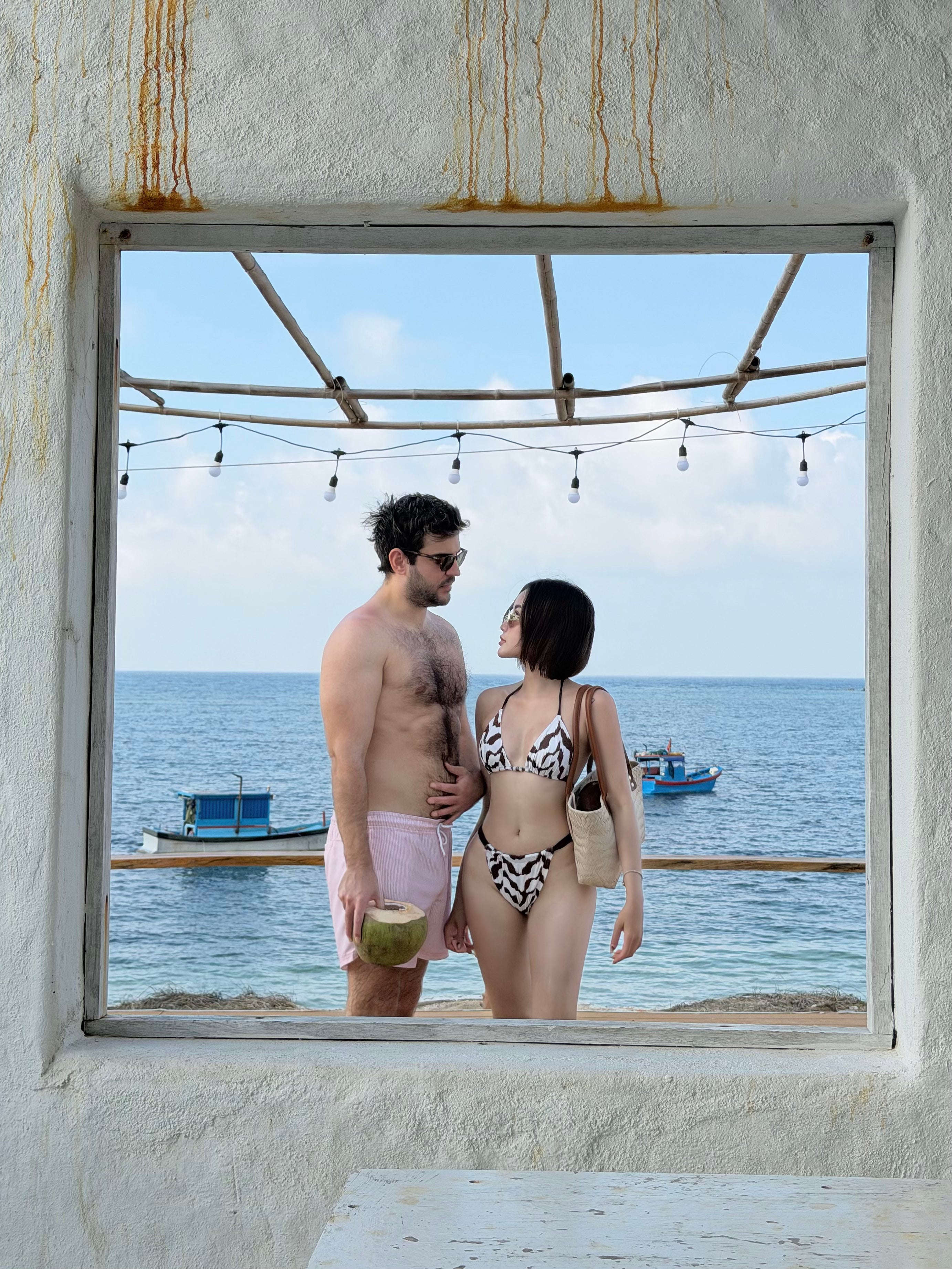 BROWN PRINT BIKINI SET