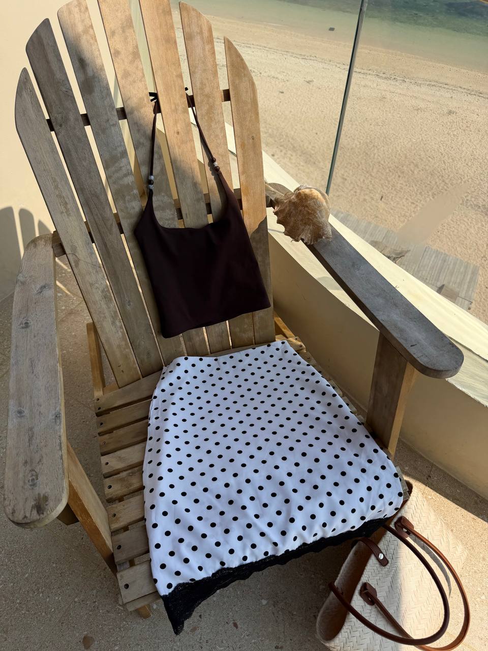 Polka Dream Skirt in White - front view | RoseBae