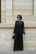 Soft Blossom Silk Set in Black - front view | RoseBae